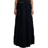 Superdry for woman. W7210412A Tiered Maxi Skirt navy (XS), Casual, Cotton