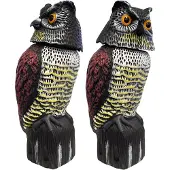 Green>it scarecrow owl with 360° rotating head (1pcs)