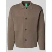 Selected Anrharki Ls Knit Polo Cardigan - Brown - L