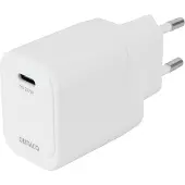 Deltaco USB-C-Väggladdare 1x USB-C PD 20W, Vit