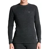 Termo Women's Wool Round Neck Ls Grey Melange Kerrasto yläosat XS