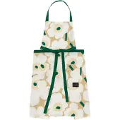 Marimekko Pieni Unikko esiliina Sand-white-hay-emerald