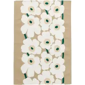 Marimekko Unikko keittiöpyyhe 47 x 70 cm Sand-white-hay-emerald