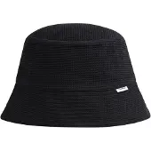 Knowledge cotton apparel Waffle Bucket Hat - Black - S/M