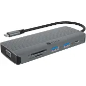 Icy Box – IB-DK4040a-CPD, Langallinen, USB 3.2 Gen 1 (3.1 Gen 1) Type-C, 100 W, 1000 Mbit/s, Alumiini, Hopea, MicroSD (TransFlash), SD