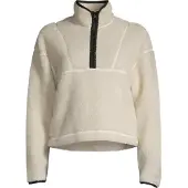 Casall Women's Pile Half Zip Off White L