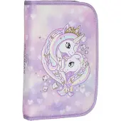 Beckmann Single Section Pencil Case W/Content, Unicorn Princess Purple - Purple - ONE SIZE