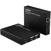 Lindy 39320, Lähetin & vastaanotin, Langallinen, 150 m, Cat5e, Cat6, Musta, Metalli