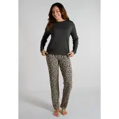 Tom Tailor Pyjama ruskea / cappuccino / musta