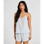 Hunkemoller Pyjamahousut pastellinsininen / valkoinen