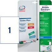 Avery J8867-5, Valkoinen, Suorakulmio, Irroitettava, Metalli, Mustesuihku, 5 kpl