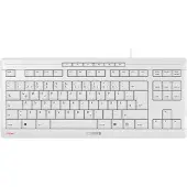 Cherry STREAM KEYBOARD TKL, Langallinen, USB, Näppäimen saksikytkin, QWERTZ, Valkoinen (JK-8600DE-0)