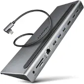 Axagon 3.2 Gen1 USB-C 10-in-1 -telakka, hopea