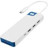 Targus HYPERDRIVE FLEX 8 PORT USB-C HUB, 100W PD PASS-THROUGH, WHITE (HD4102BUGL)
