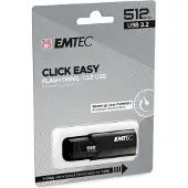 Emtec B110 Click Easy 3.2, 512 GB, USB A-tyyppi, 3.2 Gen 2 (3.1 Gen 2), 20 MB/s, Liuku, Musta (ECMMD512GB113)