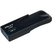 PNY Attache 4, 128 GB, USB A-tyyppi, 3.2 Gen 1 (3.1 Gen 1), 80 MB/s, Ilman suojusta, Musta (FD128ATT431KK-EF)
