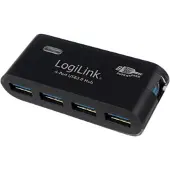 Logilink USB 3.0 4x, USB 3.2 Gen 1 (3.1 Gen 1) Type-A, 5000 Mbit/s, Musta, CE, RoHS, 5 V, 107 mm (UA0170)