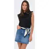 JDY Jdylotas S/L Lace Top Jrs Noos - Black - XS