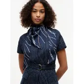 Tommy Hilfiger Huivi 'Rope Print Pure' ecru / sininen / marine / hummeri