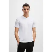 Boss green for man. 50506347 T-shirt V white (S), Casual, Cotton, Short sleeve