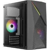 Big Buy Cooking Raider Mini-G-BK-v3 -minitornikotelo ikkunalla ja RGB-valaistuksella, musta