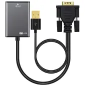 Microconnect Adapter VGA 15pin - HDMI M-F -adapteri, Musta