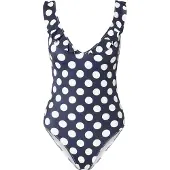 Lindex Swimsuit With Flounce - Navy - XS