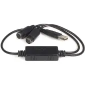 StarTech.com USB-A – Dual PS/2 -sovitinkaapeli, 0,4 m, musta