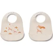 Liewood Tilda Ruokalappu + Printti 2-pack, Dream/Ecru