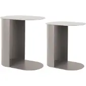 Leitmotiv Side Table Set Riqueza Oval - Grey - H:48CM;40CM