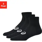 Asics 3 Pack Quarter Sock Performance Black Urheilusukat XL (47-49)