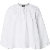 Lindex Embroidered Blouse With Wide Sleeves - White - M