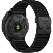 24hShop Nailonranneke Garmin 20 mm:lle – musta