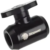 Bitspower G1/4 suljinventtiili, suora, G1/4, mattamusta