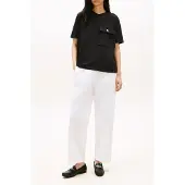 Tommy Hilfiger Gold Button Long Ss Tee - Black - S