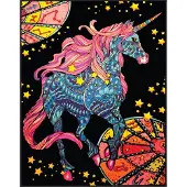 Usorteret Velourfärgbok Unicorn zodiac 47x35 cm