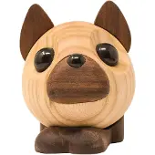 FableWood - Puufiguuri Benny ranskanbulldoggi 10 cm Saarni/Pähkinä