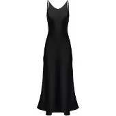 Serena Silueta Mekko 'Midi satin slip dress 'Majestic'' musta