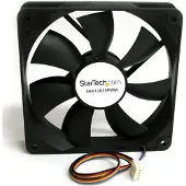 StarTech.com Koteloilmanvaihtoventtiili 120mm - FAN12025PW - Kotelotuuletin - 120mm - musta