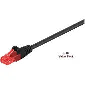 Microconnect Cat6 U/UTP RJ45 3m -verkkokaapeli, musta