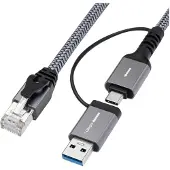 Microconnect Sovitinkaapeli CAT6 FTP - USB AC , 5 metriä, MC-RJ45USBC-05