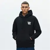 Wood wood Wwcass Aa Print Hoodie 25219 - Black - S