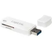 Logilink CR0034A, MicroSD (TransFlash), MicroSDHC, MicroSDXC, SD, SDHC, SDXC, Valkoinen, 5000 Mbit/s, USB 3.2 Gen 1 (3.1 Gen 1), 75 mm, 120 mm