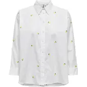 ONLY Onlnew Lina Grace Ls Emb Shirt Noos Wvn - White - S