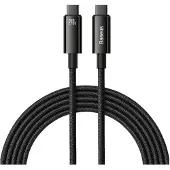 Baseus Tungsten Gold USB-C / USB-C kaapeli - 3m, 240W - Musta