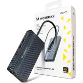 Wozinsky WDS03Y5S 14-in-1 USB-C-keskitin, joka tukee kolmea näyttöä - harmaa