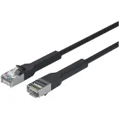 Lanview U/FTP Cat6a laitekaapeli, taivutuskulmalla, 1,5m, musta