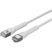 Lanview U/FTP Cat6a laitekaapeli, taivutuskulmalla, 0,5m, valkoinen