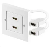 Microconnect HDMI wall socket 2 port white