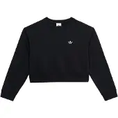 Adidas Originals Collegepaita 'Boxy Crew Sweatshirt Fleece Long' musta / valkoinen